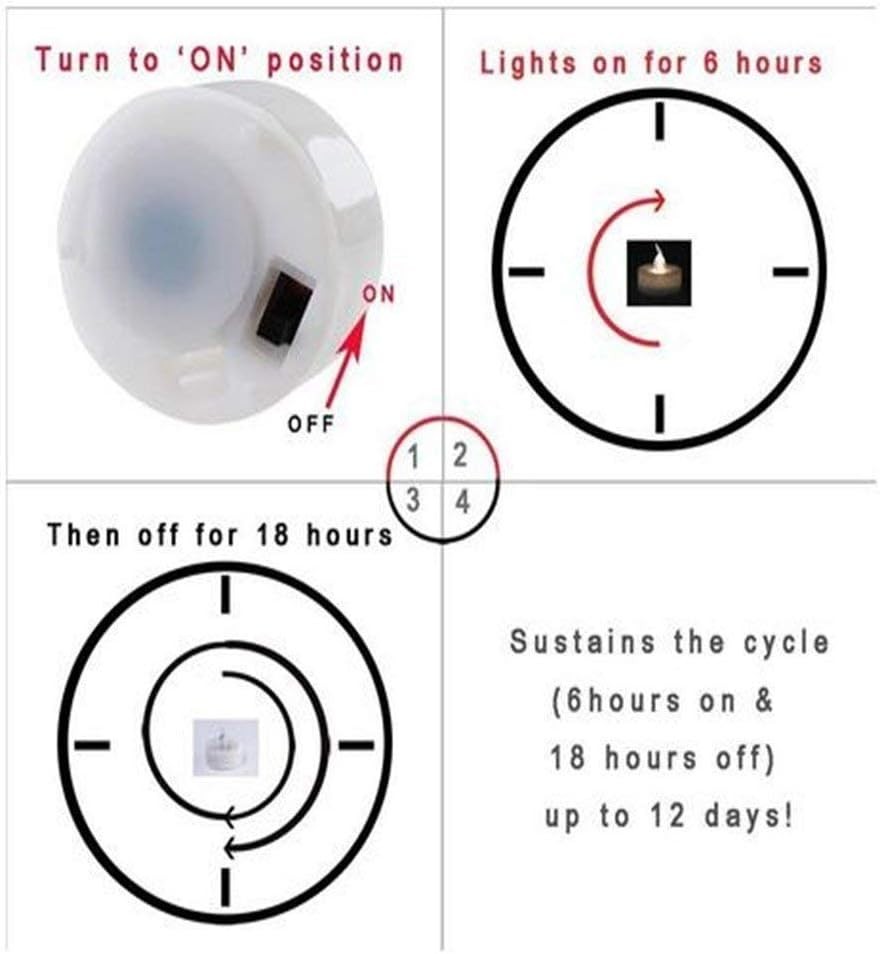 Timer Tea Lights,24 Pack Flameless LED Candles Battery-Operated Tealight No…