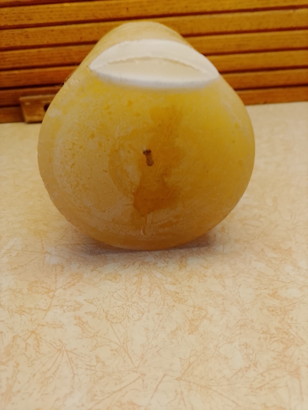 Pier 1 Imports Rustic Amber Yellow Pillar Candle (4×6 in) – Unused, Made in USA