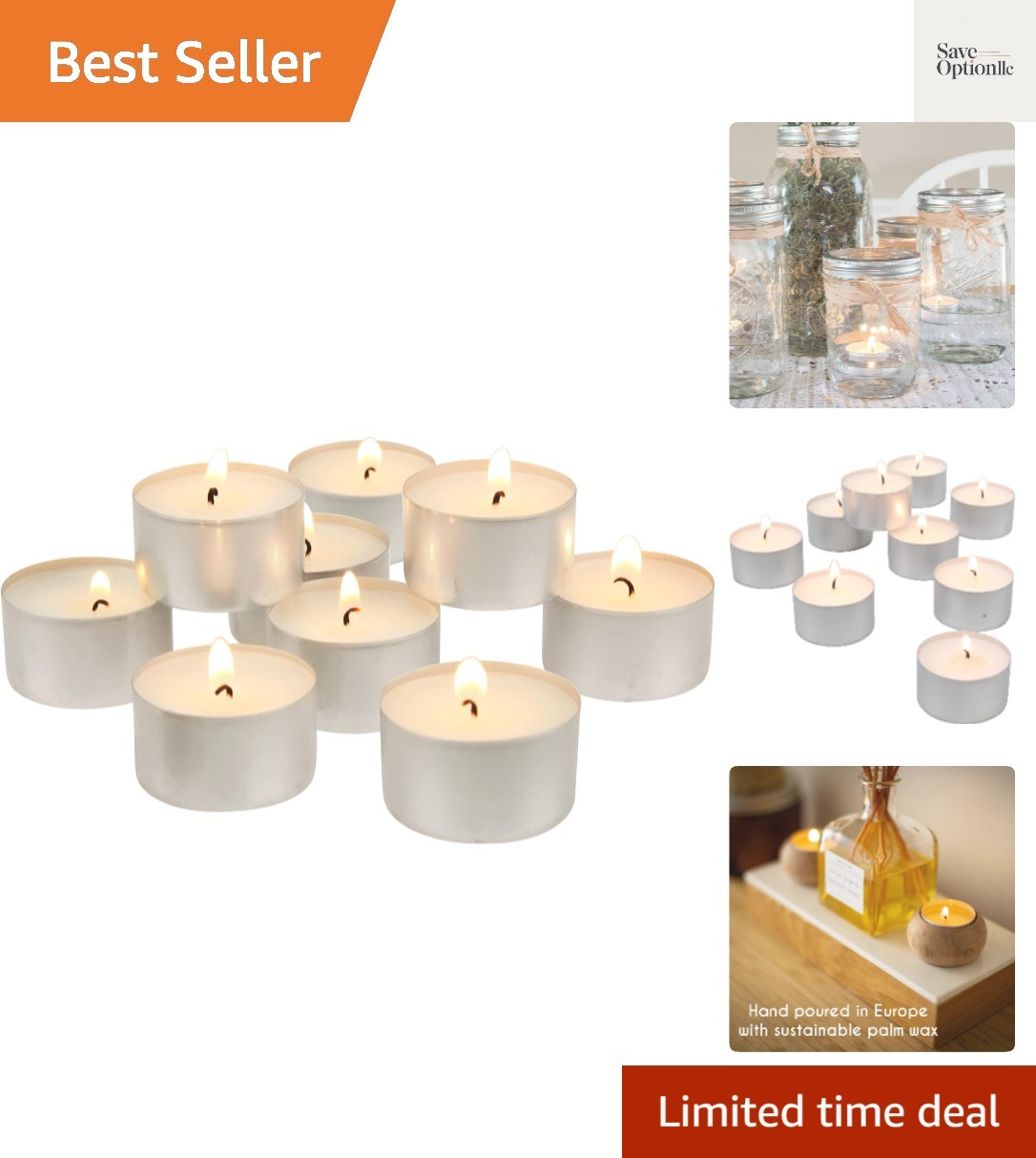 Unscented Long Burning White Tealight Candles, Bulk Pack, 6-7 Hour Burn Time,…