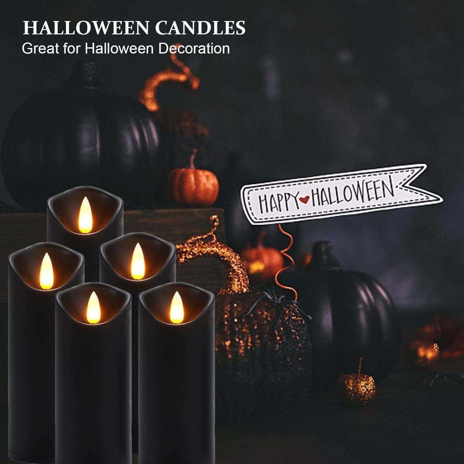 Battery Operated Flameless Candles 3D Wick with Controller Flickering Flame