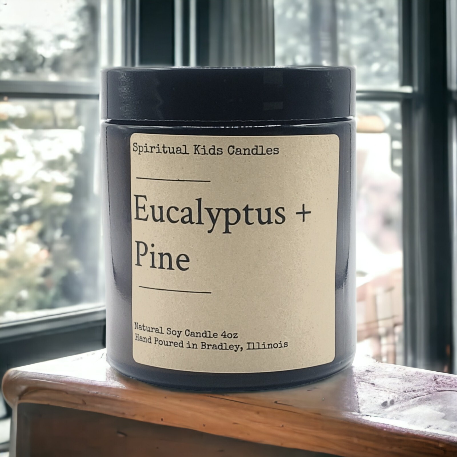 Eucalyptus & Pine Soy Candle 4oz Handmade Poured w/ All Natural Soy Wax | Woodsy