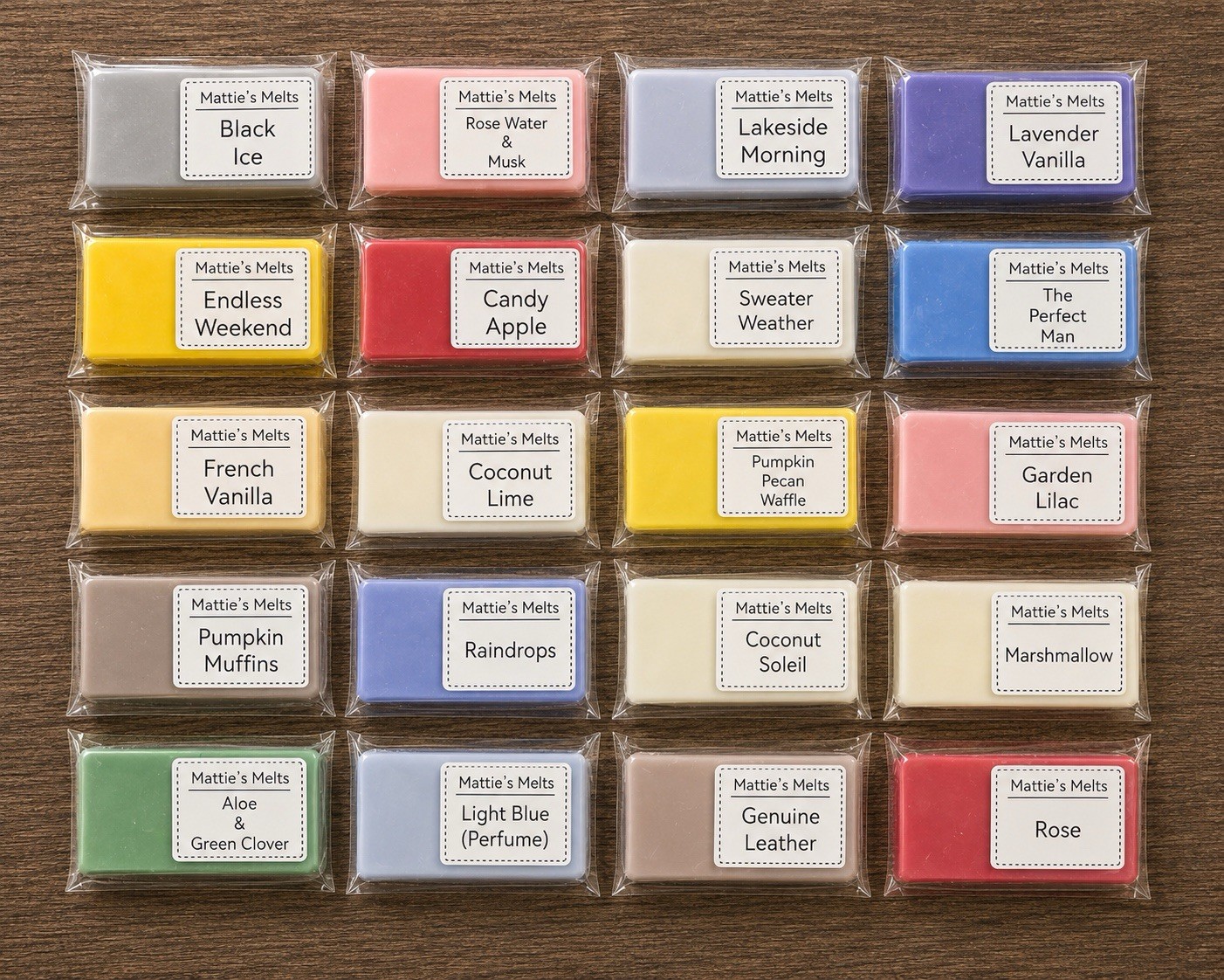 Wax Melt Samples-20 Scents-Wax Melt Mini Snap Bars-Candles-tarts Set 201