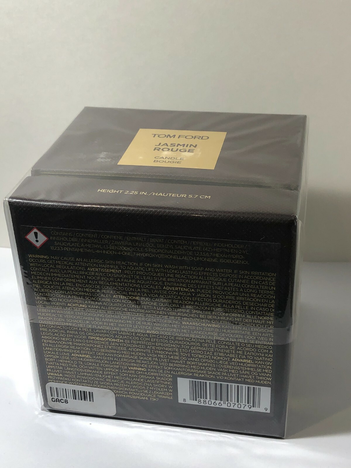 Tom Ford Jasmin Rouge Candle Bougie Height 2.25 in. New Sealed In Box