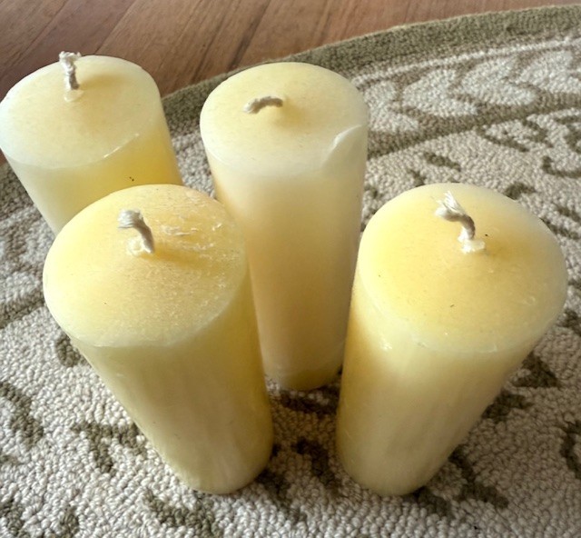 Pillar Wax Candles Set 4 Ivory 2×6 in. Candle Never Lit