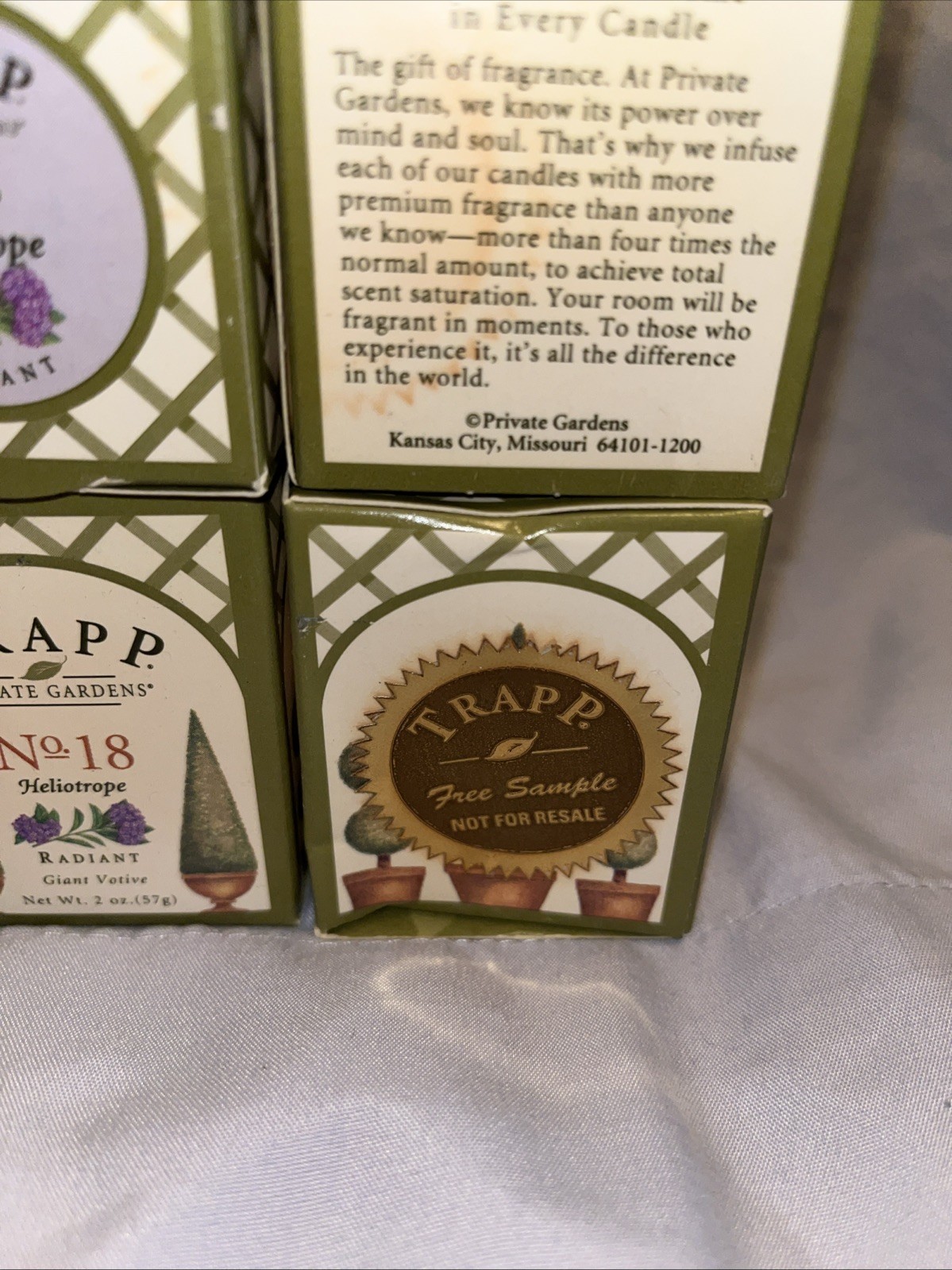 Trapp Private Gardens Heliotrope Radiant Votive Candles Lot Of 6 New