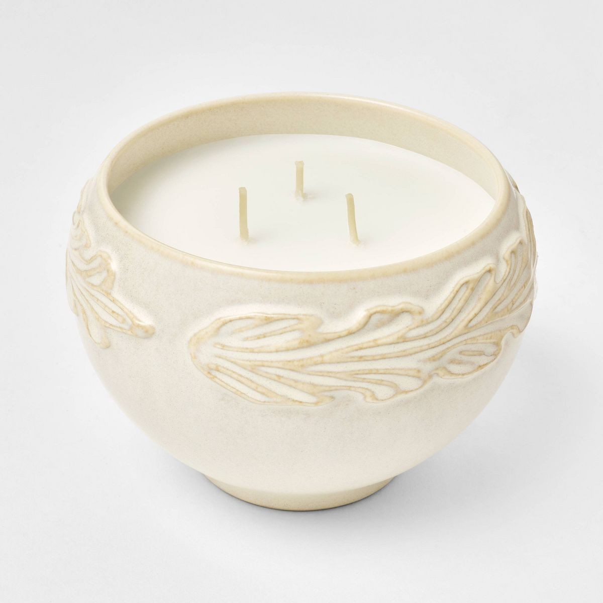 3 Wick Ceramic Botanical Black Pepper and Mahogany Jar Candle