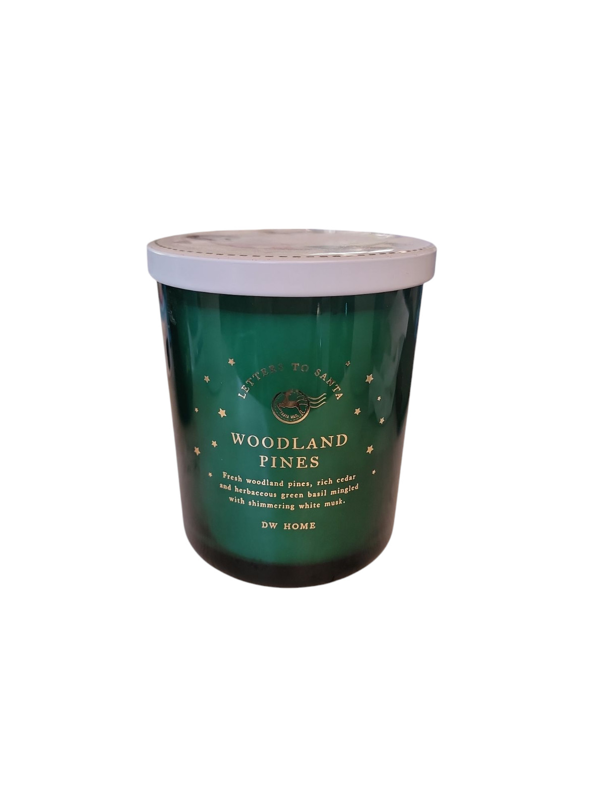 SCENTED DW WOODLAND PINES CANDLE, DOUBLE WICK, GREEN JAR, 15.7OZ