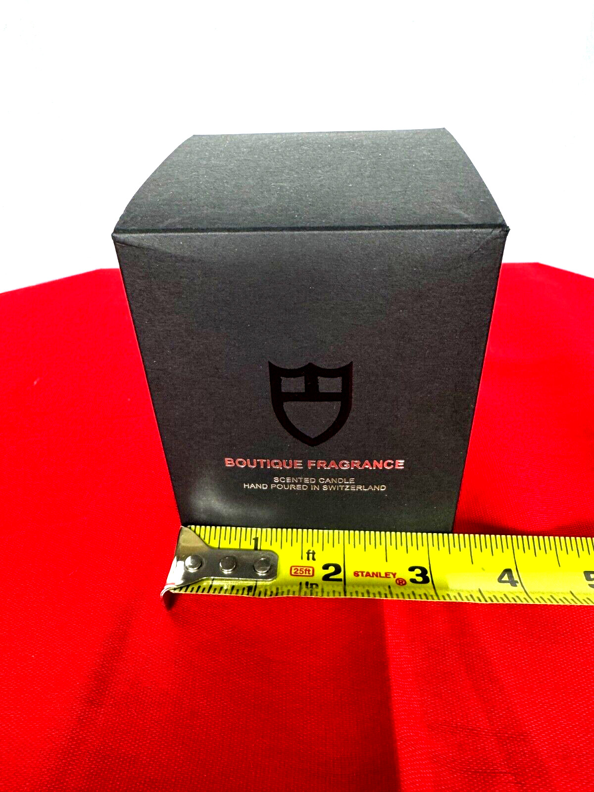 Tudor Candle Scented Black Glass Lid Authentic Unused Height 4 inches Gift Box