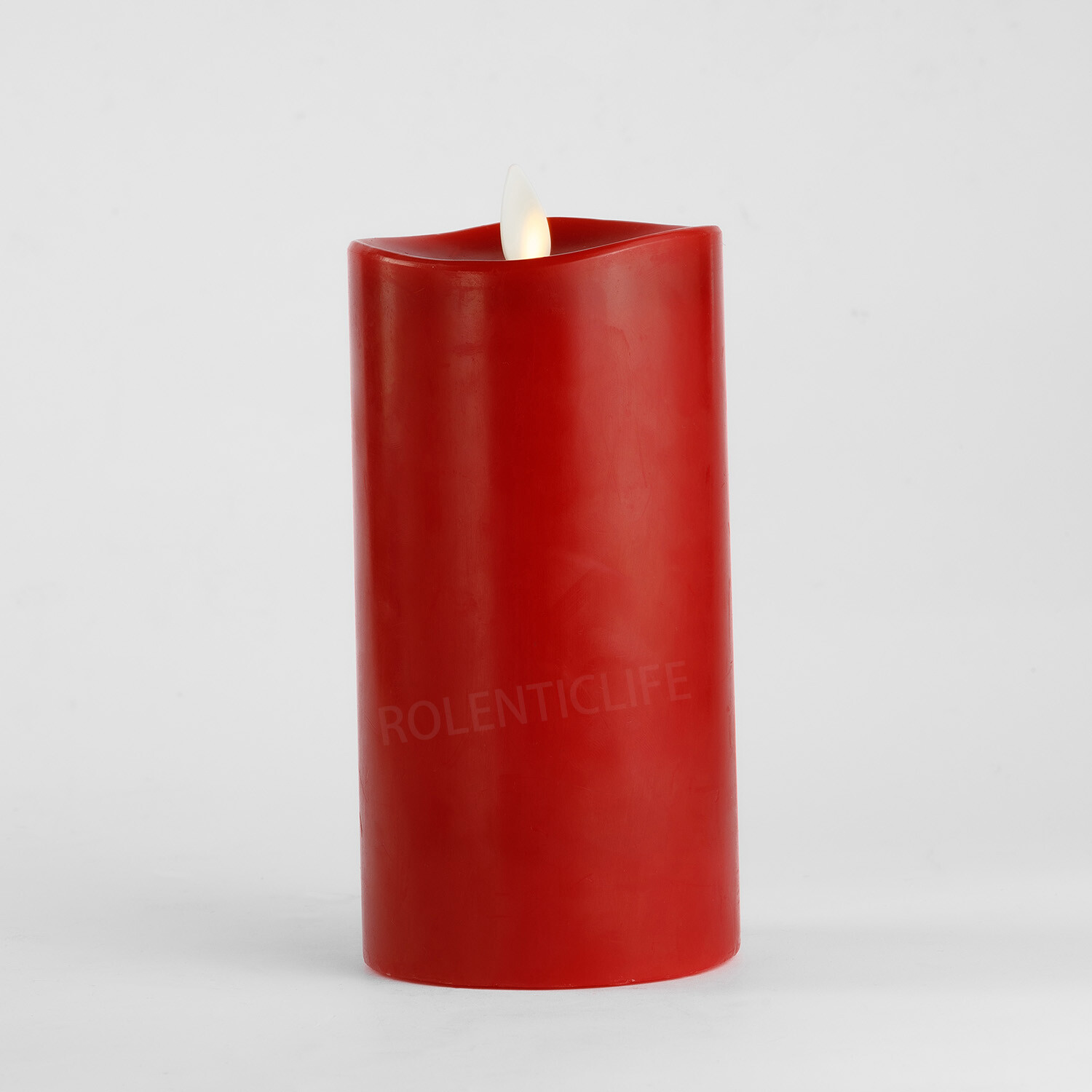 Luminara Flameless Real Wax Pillar Candles Red w/Moving Wick Remote LED 3″x6.5″H