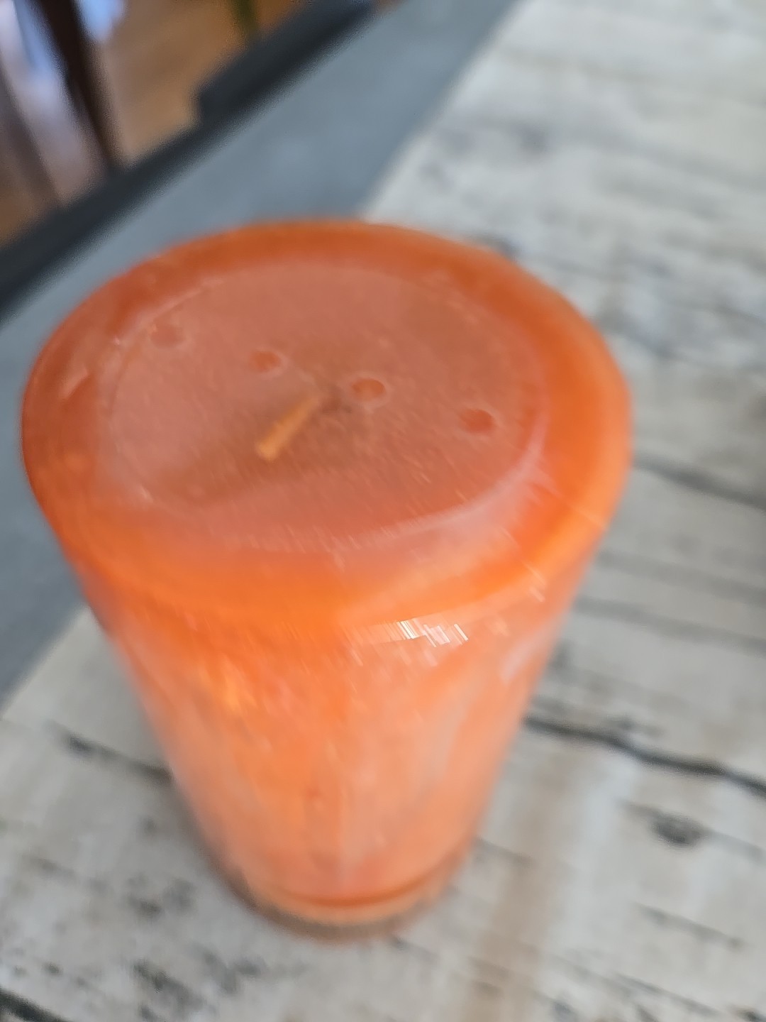 Pier 1 Ginger Peach Pillar Candle 3″ x 6″ NEW Sealed Rare Vintage Deadstock