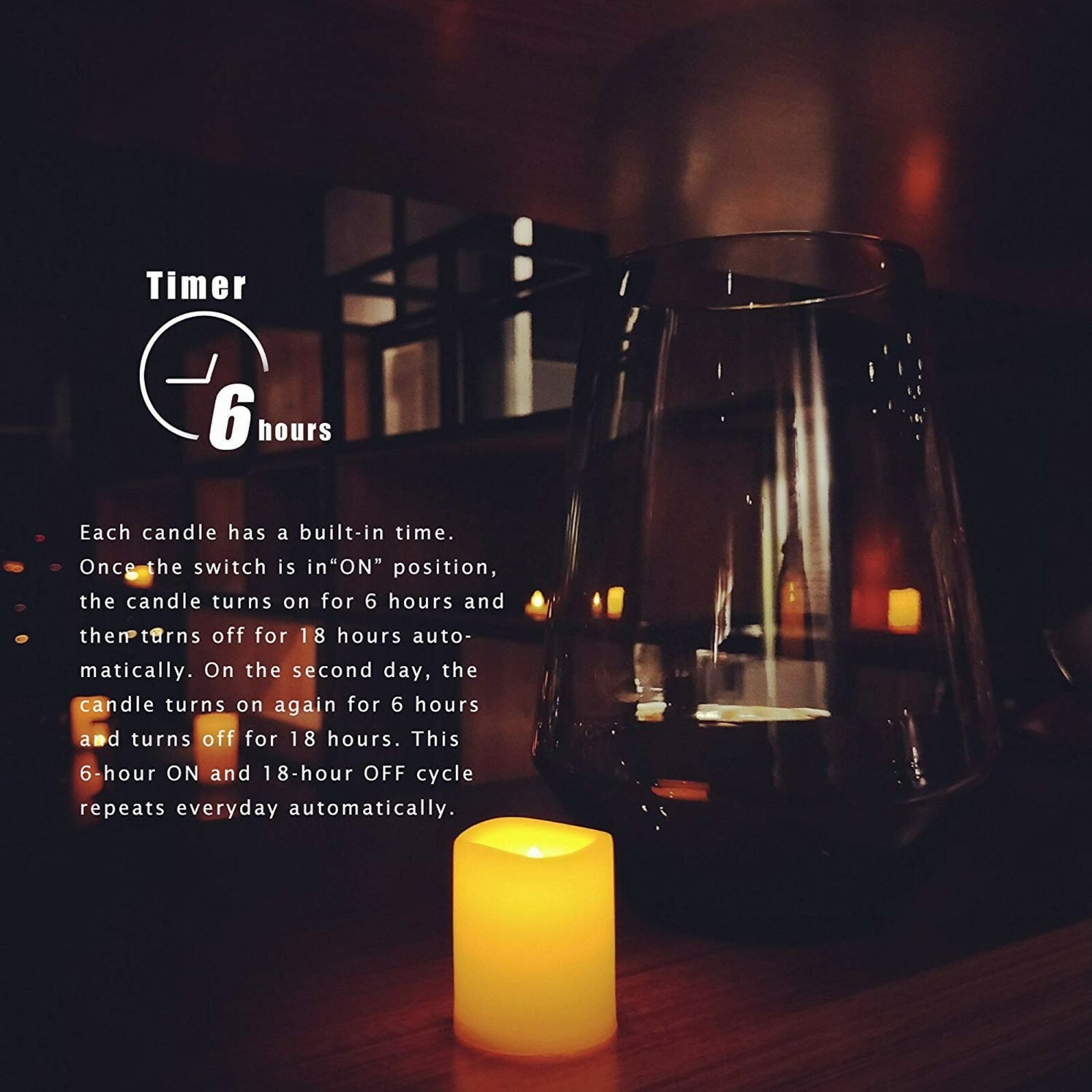 EcoGecko Indoor/Outdoor Set of 12 Flameless Votive Candles with 6 hourTimer