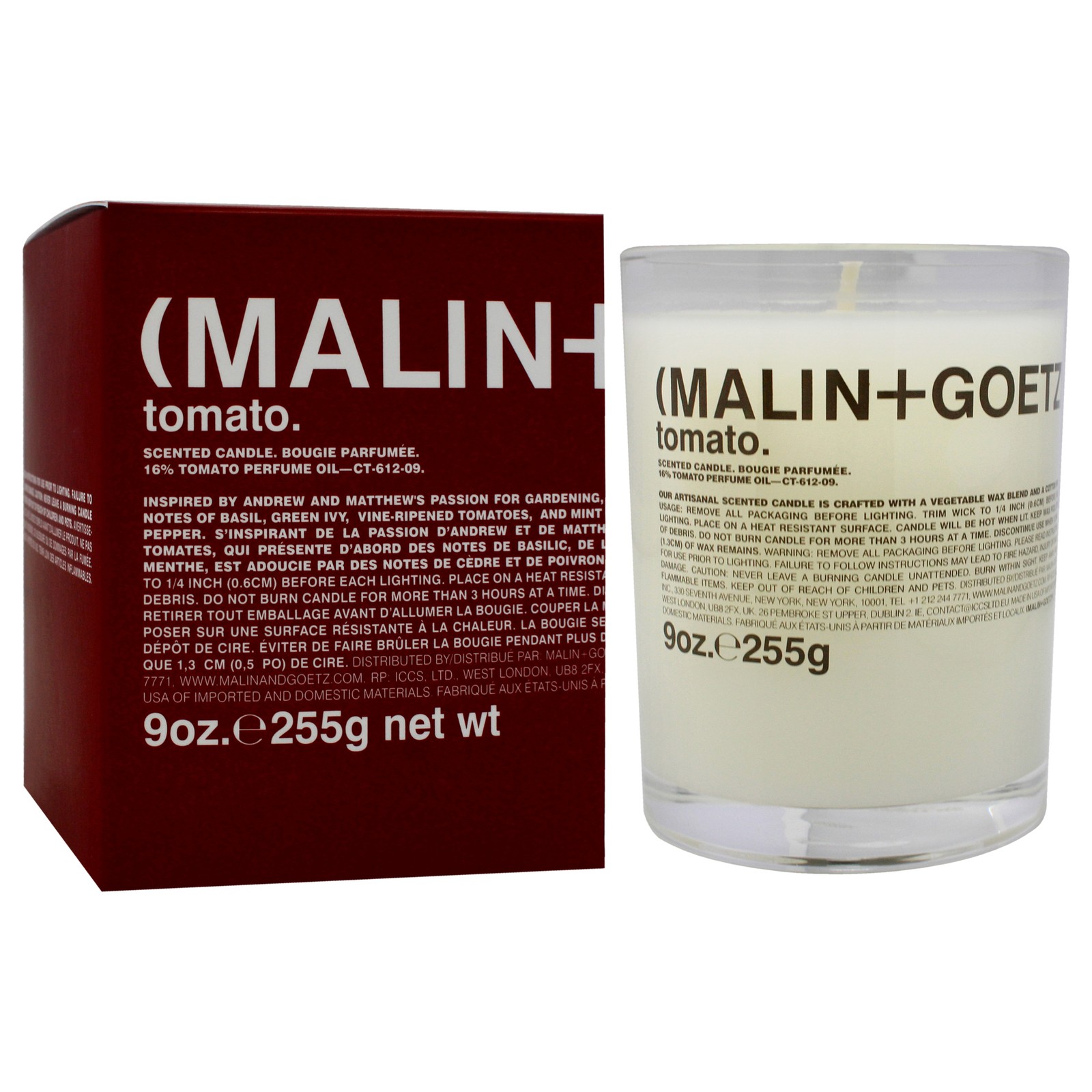 Scented Candle – Tomato by Malin + Goetz for Unisex – 9 oz Candle