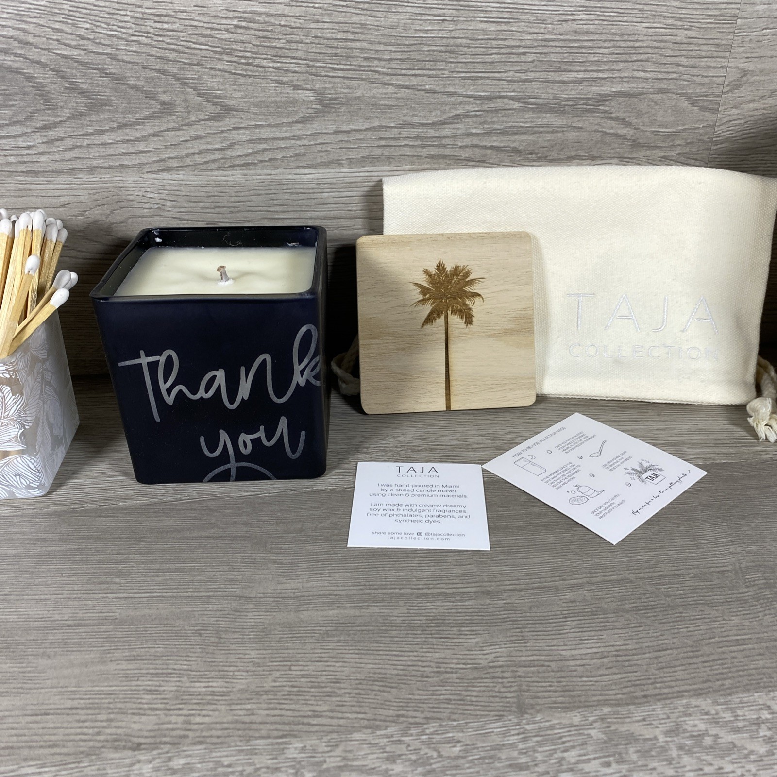 Taja Collection – Candle And Match Set Classic Florals Fragrance – New Miami FL