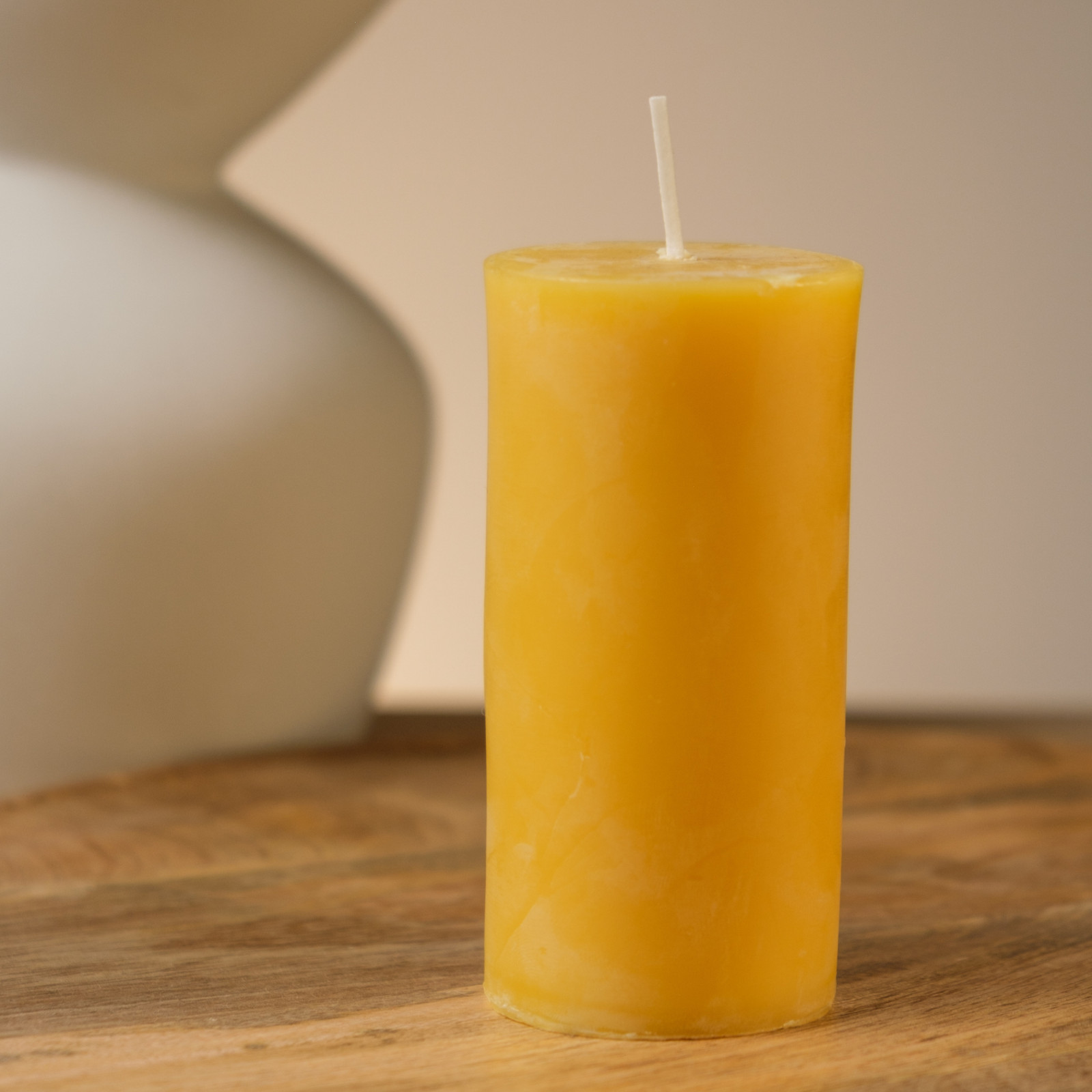 4 Pack 100% Beeswax Pillar Candles 2×4 in Unscented Natural Burn 140 Hours