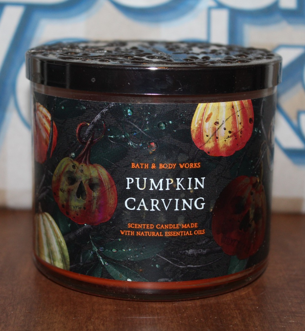 New Bath & Body Works 3-Wick Pumpkin Carving Candle 14.5oz Fall Halloween Scent