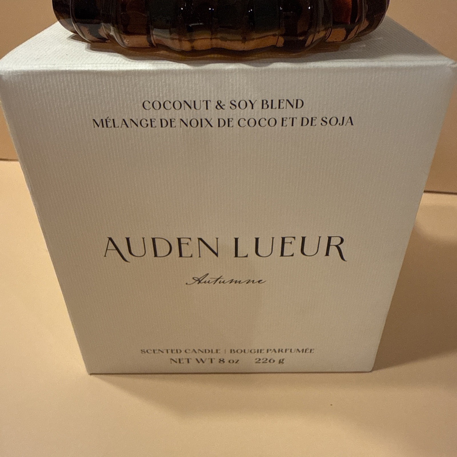 AUTUMNE BY AUDEN LUEUR SCENTED CANDLE 8.0 OZ Glass Jar Cinnamon Liquor Amber