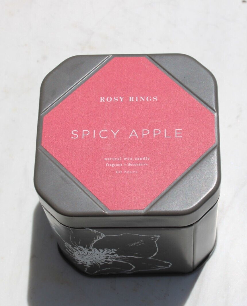 Rosy Rings Botanical Signature Travel Tin Candle – Spicy Apple – Lrg. 8.4 oz