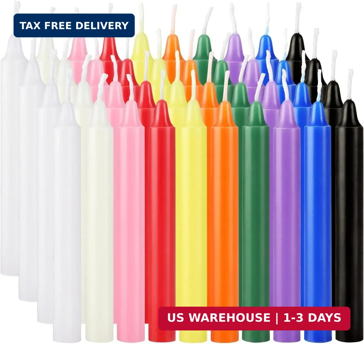 YOROXRG 40 Pack Spell Chime Candles-4 Inch Multi-Colored Taper Candles Sticks-fo
