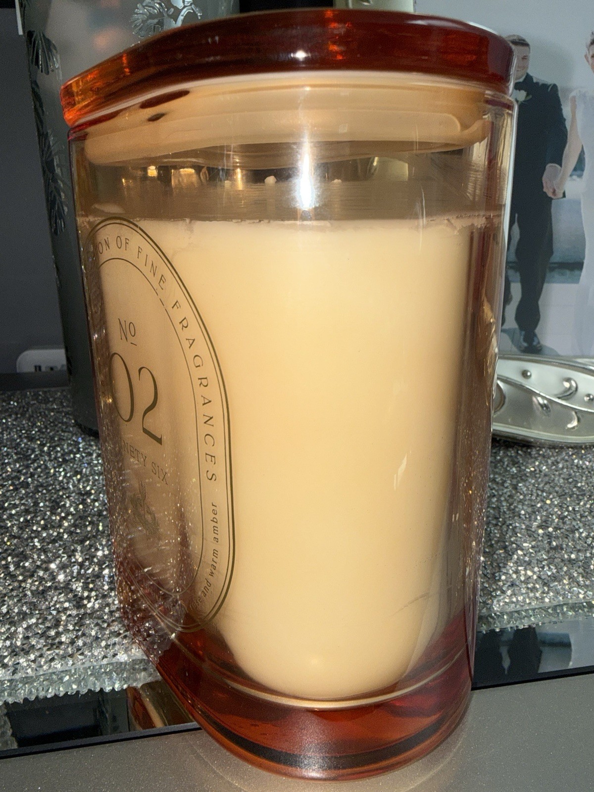Ninety Six No 02 Candle 26 oz 3-Wick Large Premium Bergamot Rose Amber DW Home