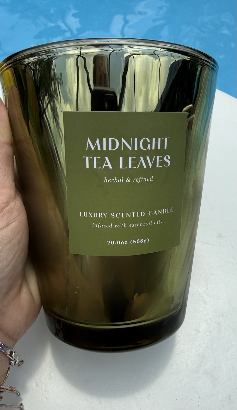 Threshold Midnight Tea Leaves 20 oz 2-Wick Luxury Scented Plant Wax Candle New