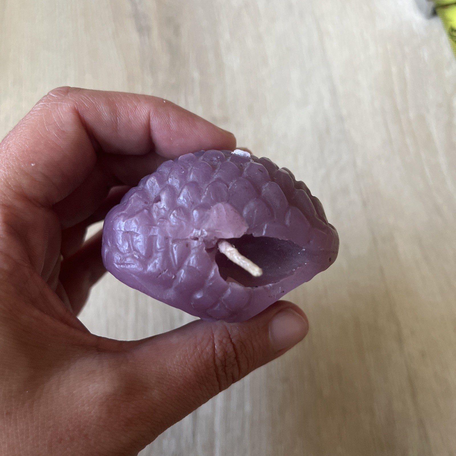 Vintage Retro 70s Small Light Purple Wax Owl Candle 3.5” Lavender Cottage Core