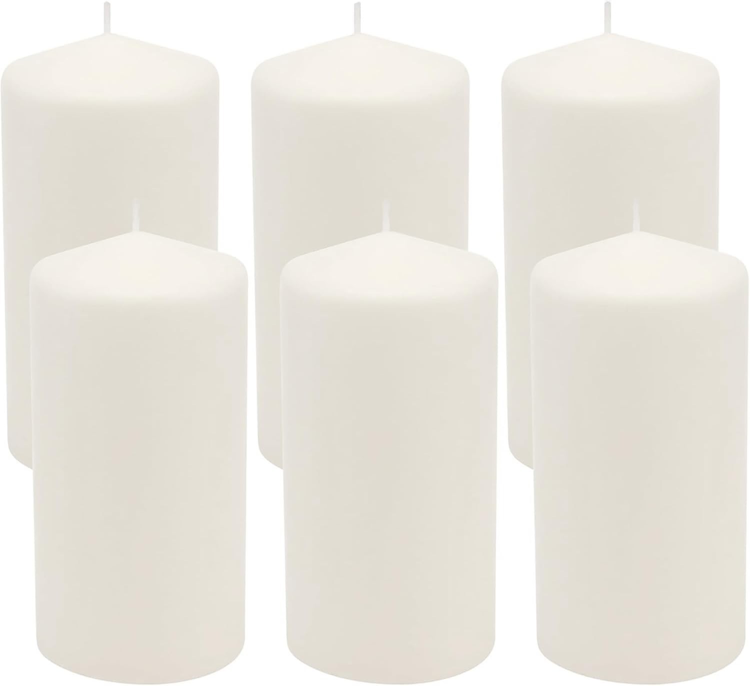 Unscented White Tall Pillar Candles, 65 Hour Burning Candle Pillars, Perfect …