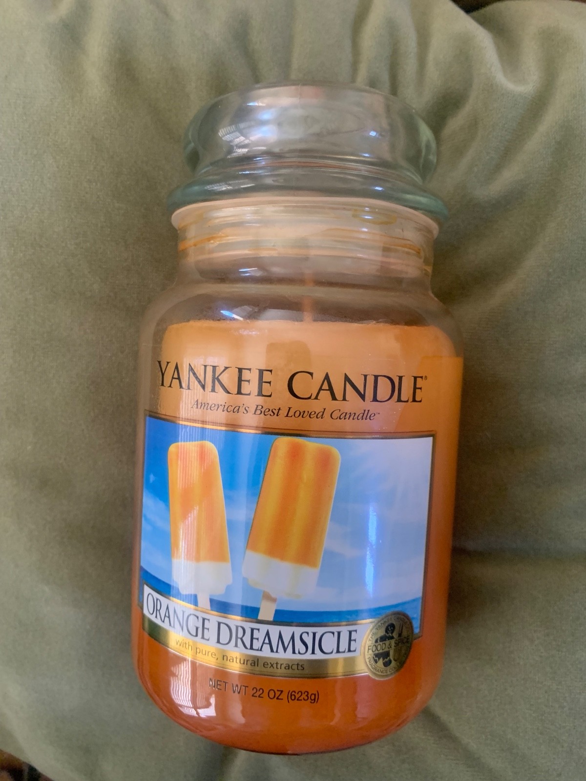 Retired Yankee Candle Orange Dreamsicle Large Jar 22oz Classic Label One Wick