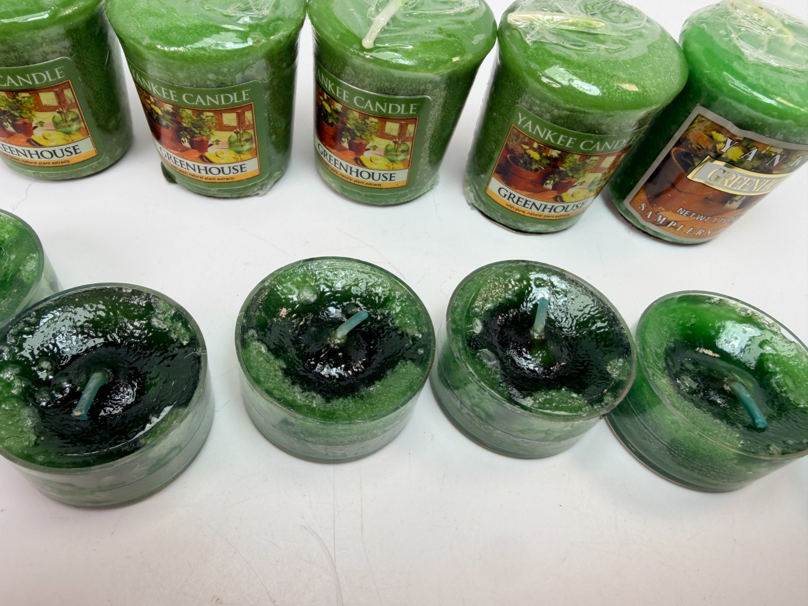 Yankee Candle Greenhouse Votive Candle Lot of 5, Tea candle lot of 7 New