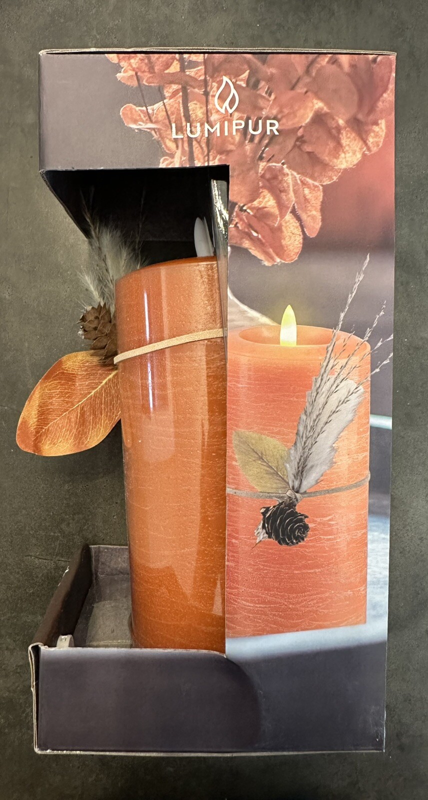 LUMIPURE Signature Series Flickering Flameless LED Wax Pillar Candle (3.5″ X 5″7