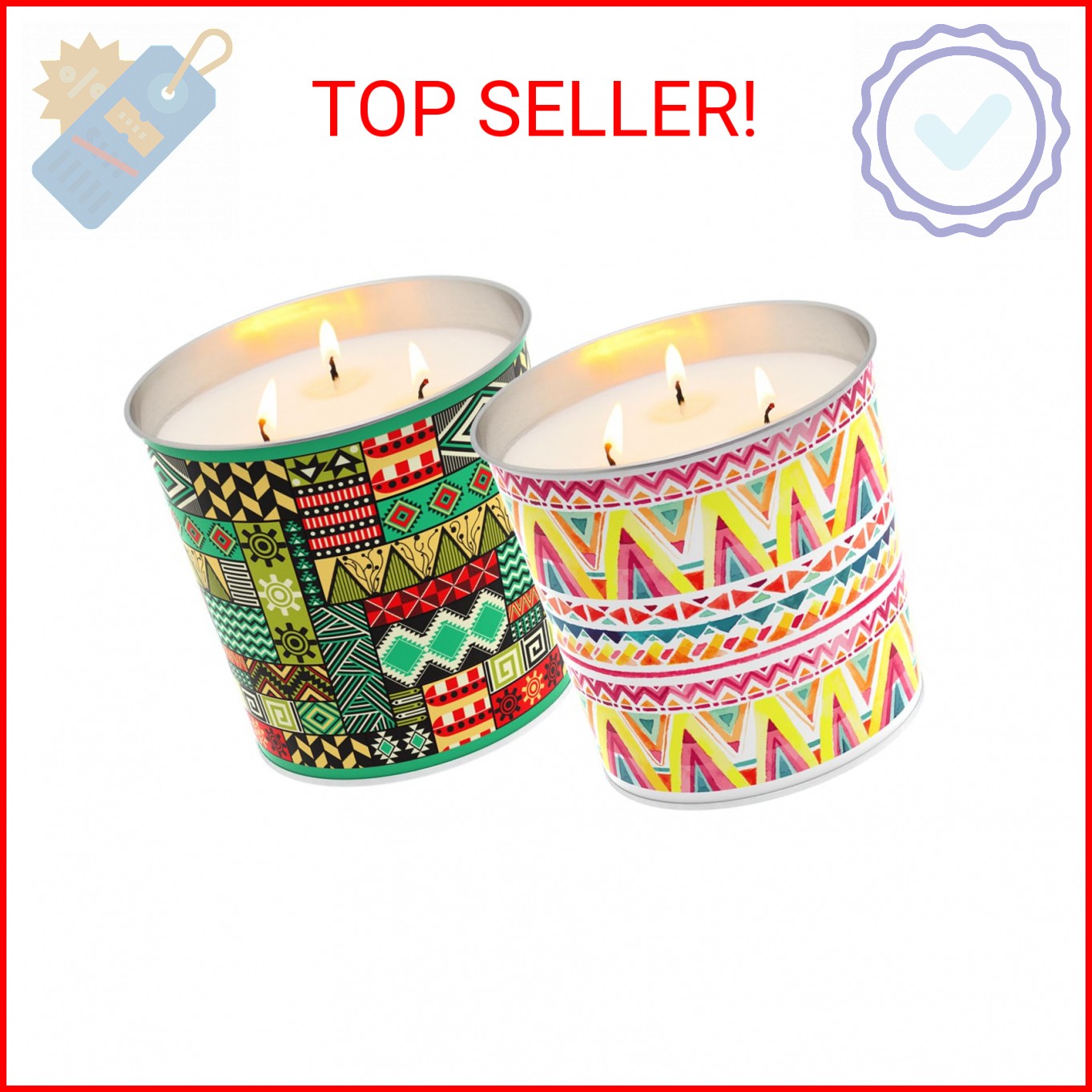 DEYIR 2 Packs Citronella Candle Outdoor Indoor, Large 3-Wick Bucket Candles for