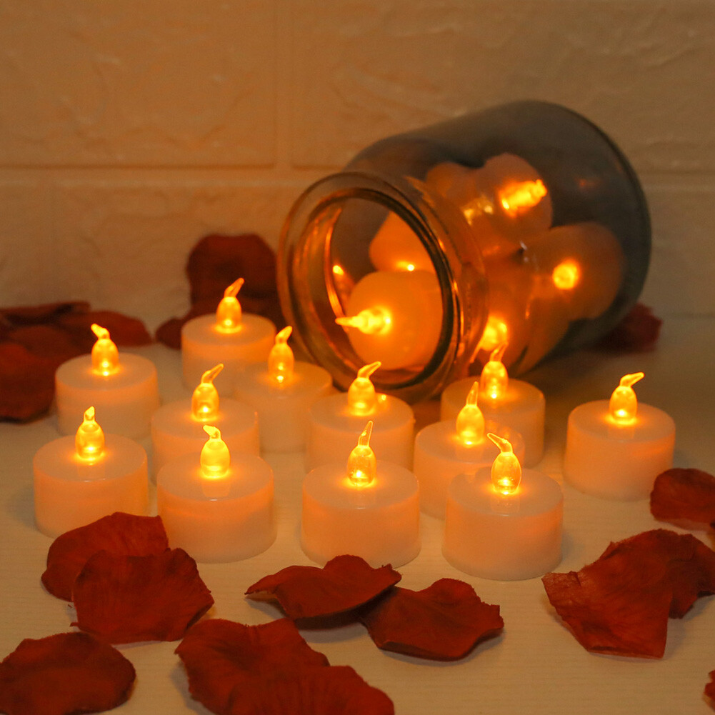 24 Pack LED Tea Lights Battery Operated Flickering Flameless Candles Party Decor