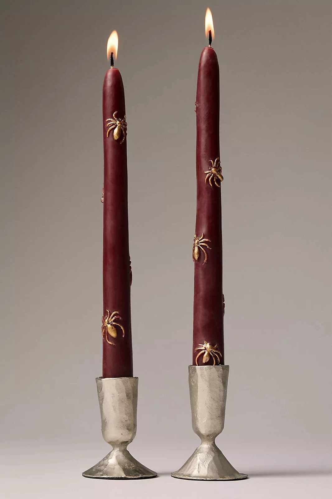 Anthropologie Mystic Icon Taper Candles Red Gold Halloween Witchy Set Of 2 NWT