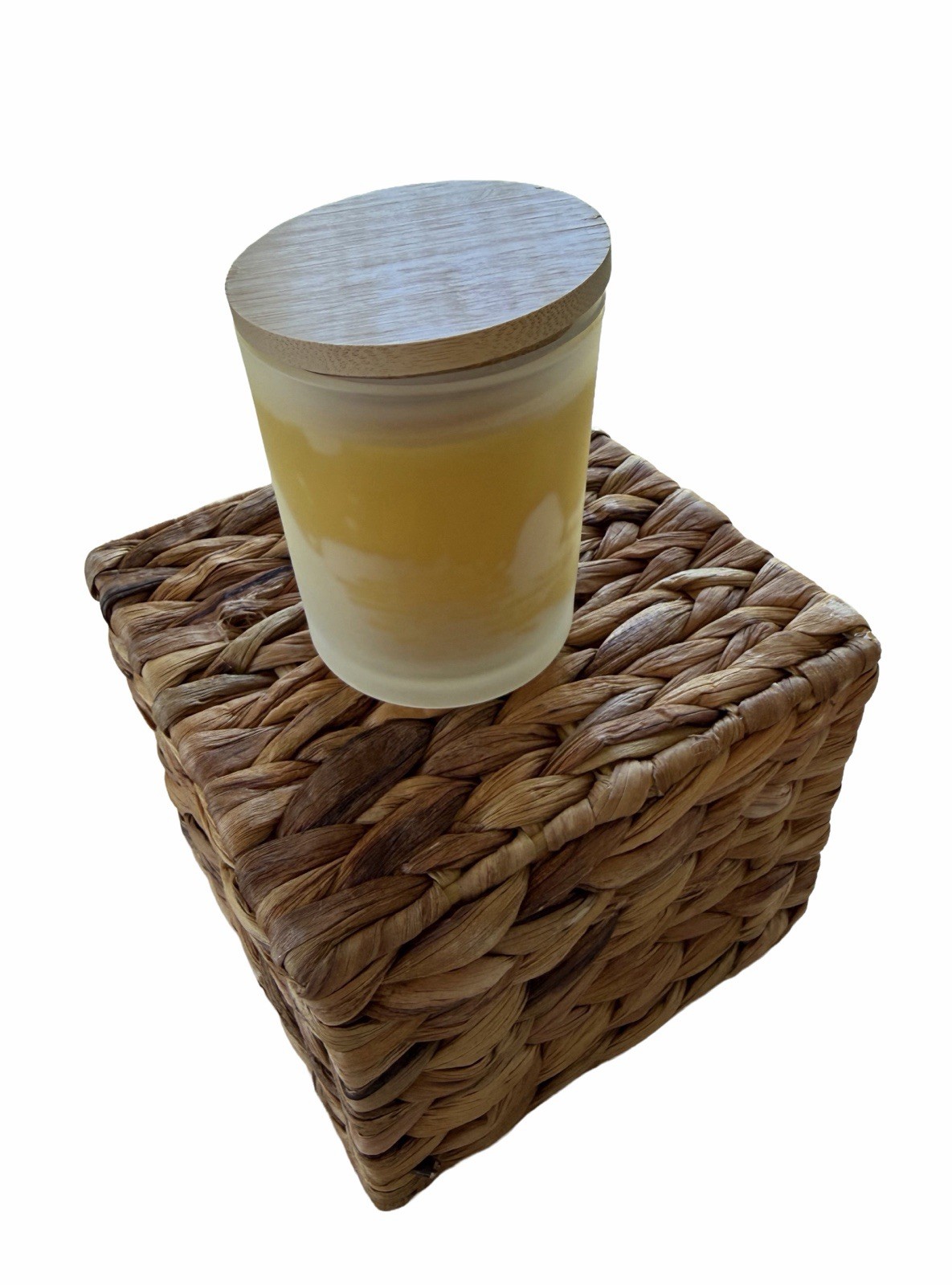 Handmade 6 oz Pure ColoradoBeeswax Candle in Frosted Glass Jar Natural Non Toxic
