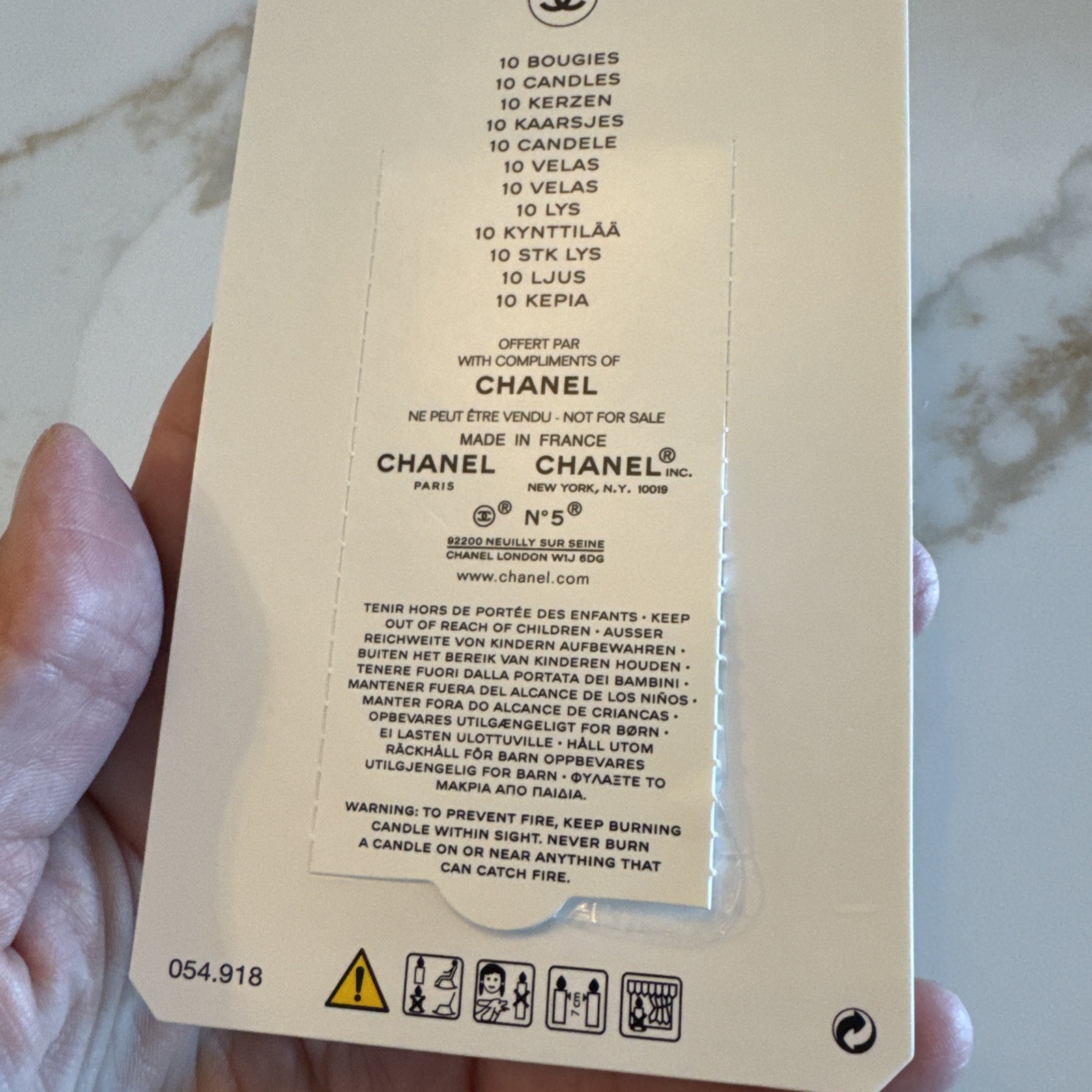 Chanel Factory No 5 Birthday Candles Set of 10 Black White New