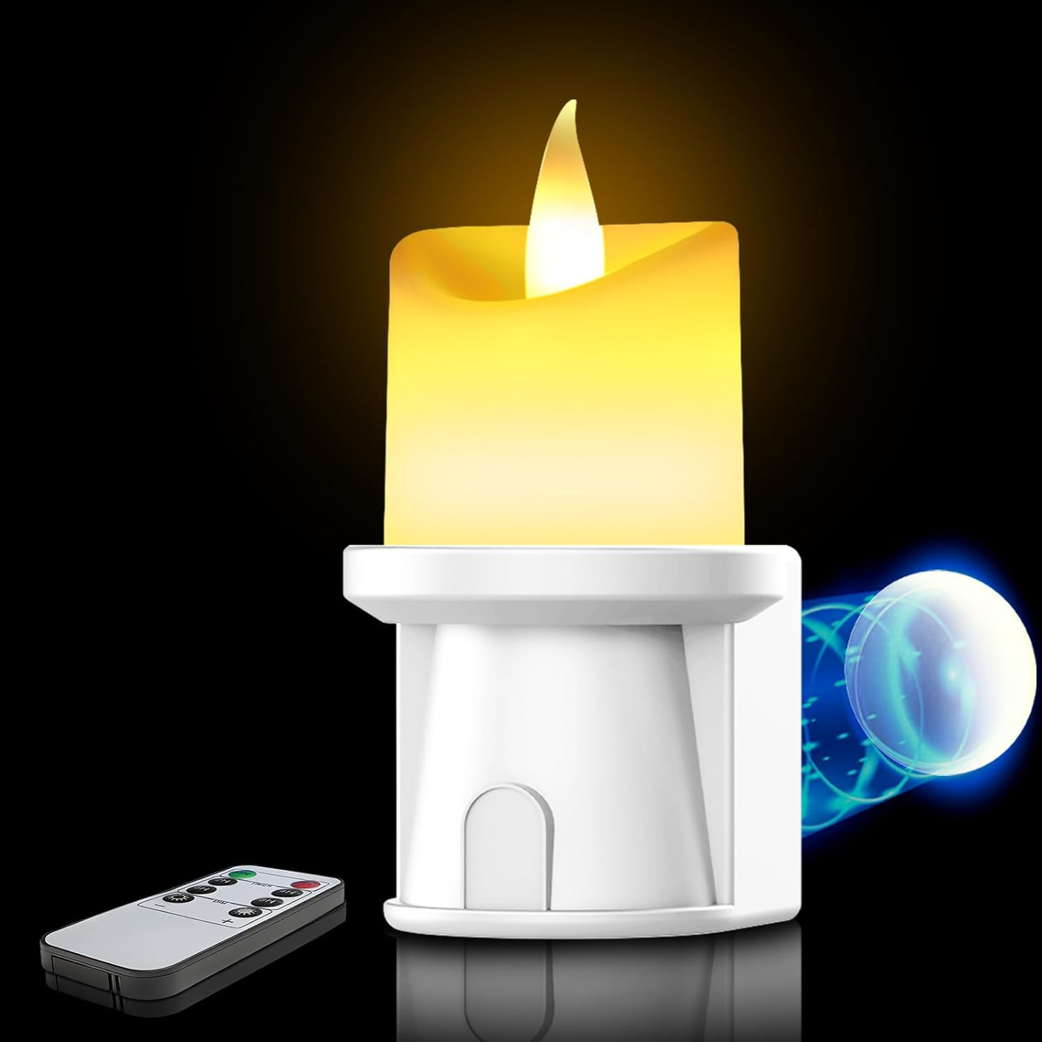 Flameless Candles Night Light with Flickering Flame, Battery Operated LED Night