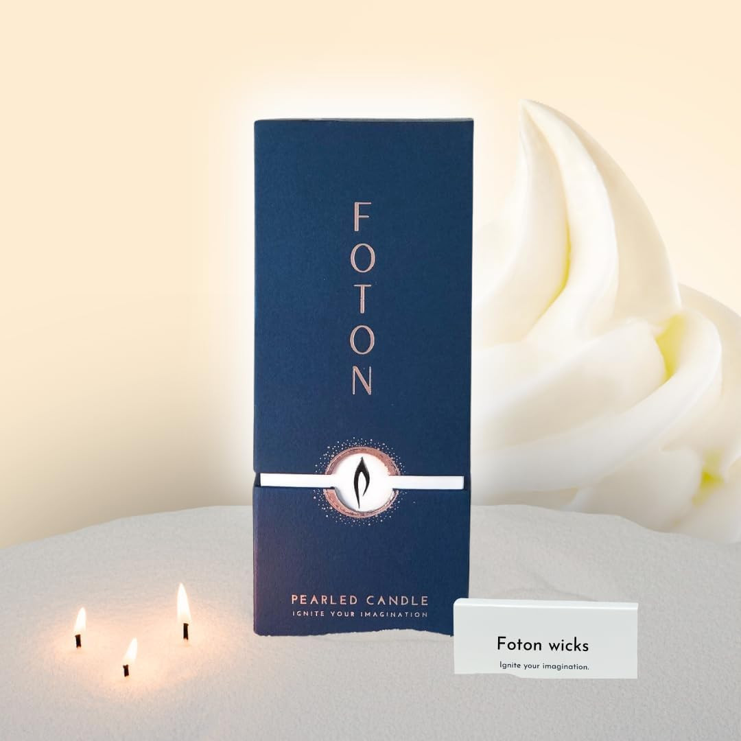 Pearled Candle 18 Oz – Vanilla Vibe Scented Non Toxic Luxury Long Lasting Powder
