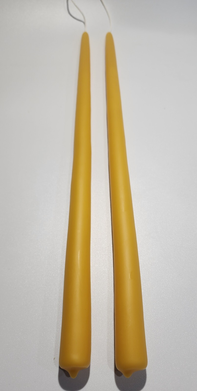 18″ beeswax taper candle PURE 100% Michigan beeswax 7/8″ base. 2 candles
