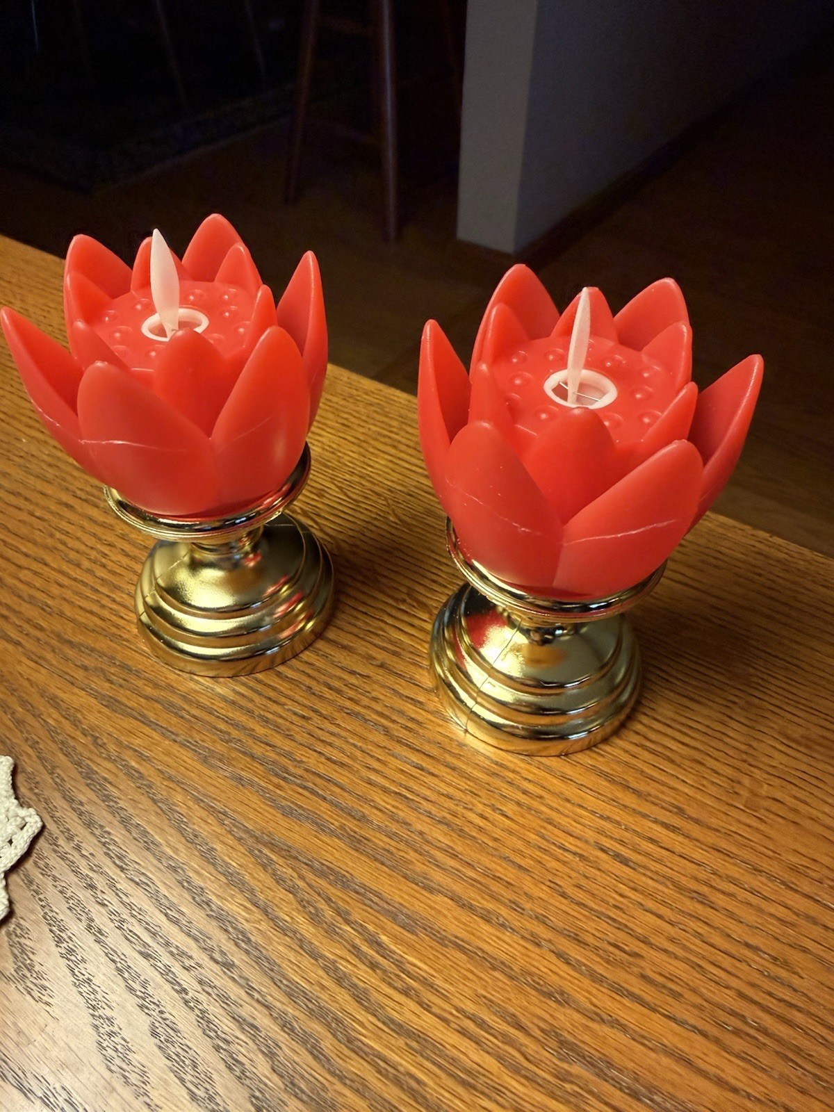 “2” LED Flameless Candles Battery Operated W/swaying Glow In Lotus Floral Shapes