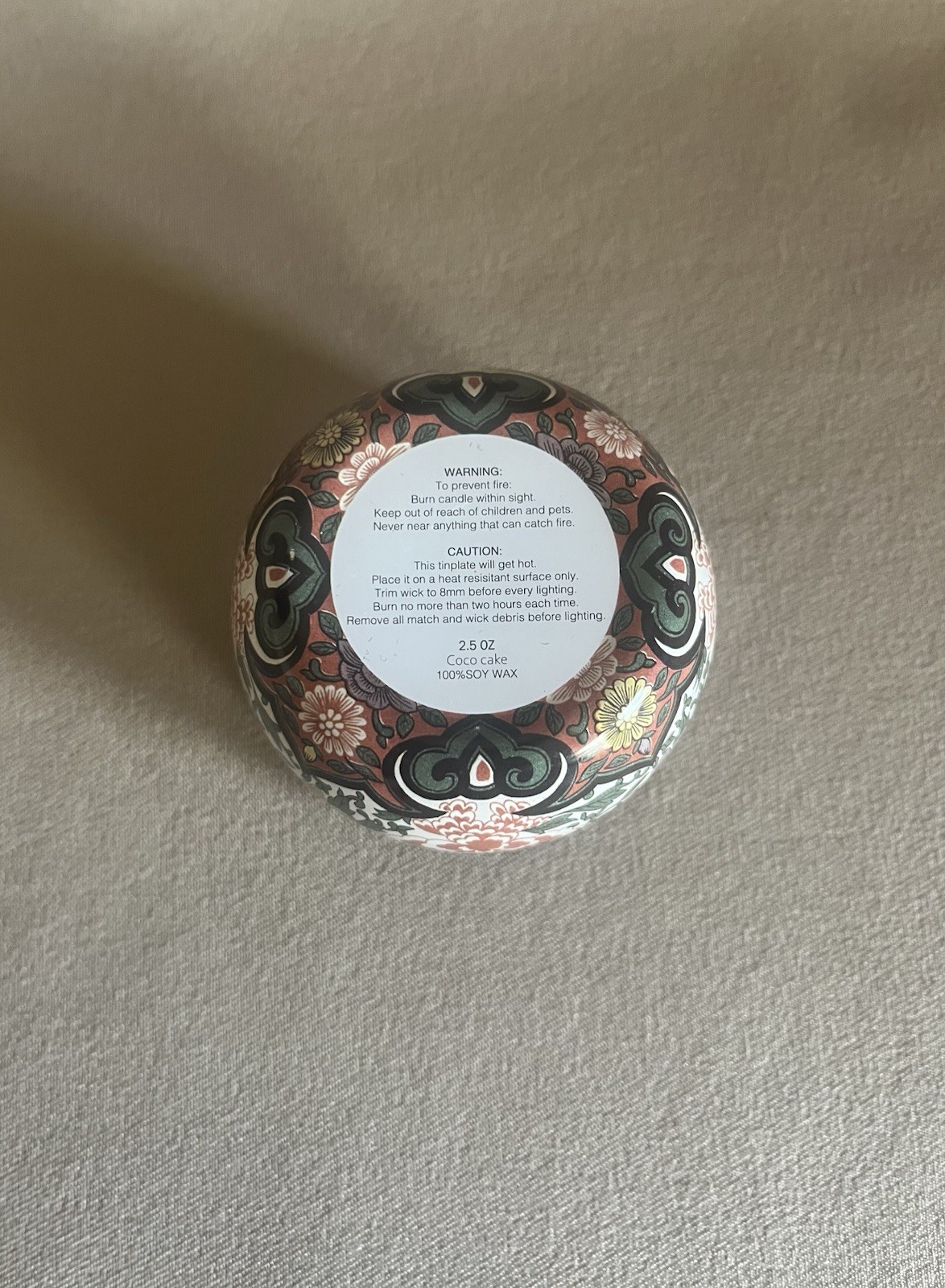 Amorxiao Duftkerzen 2.5 Oz. Coco Cake Scented Soy Wax Candle In Tin, 2 1/2”, New