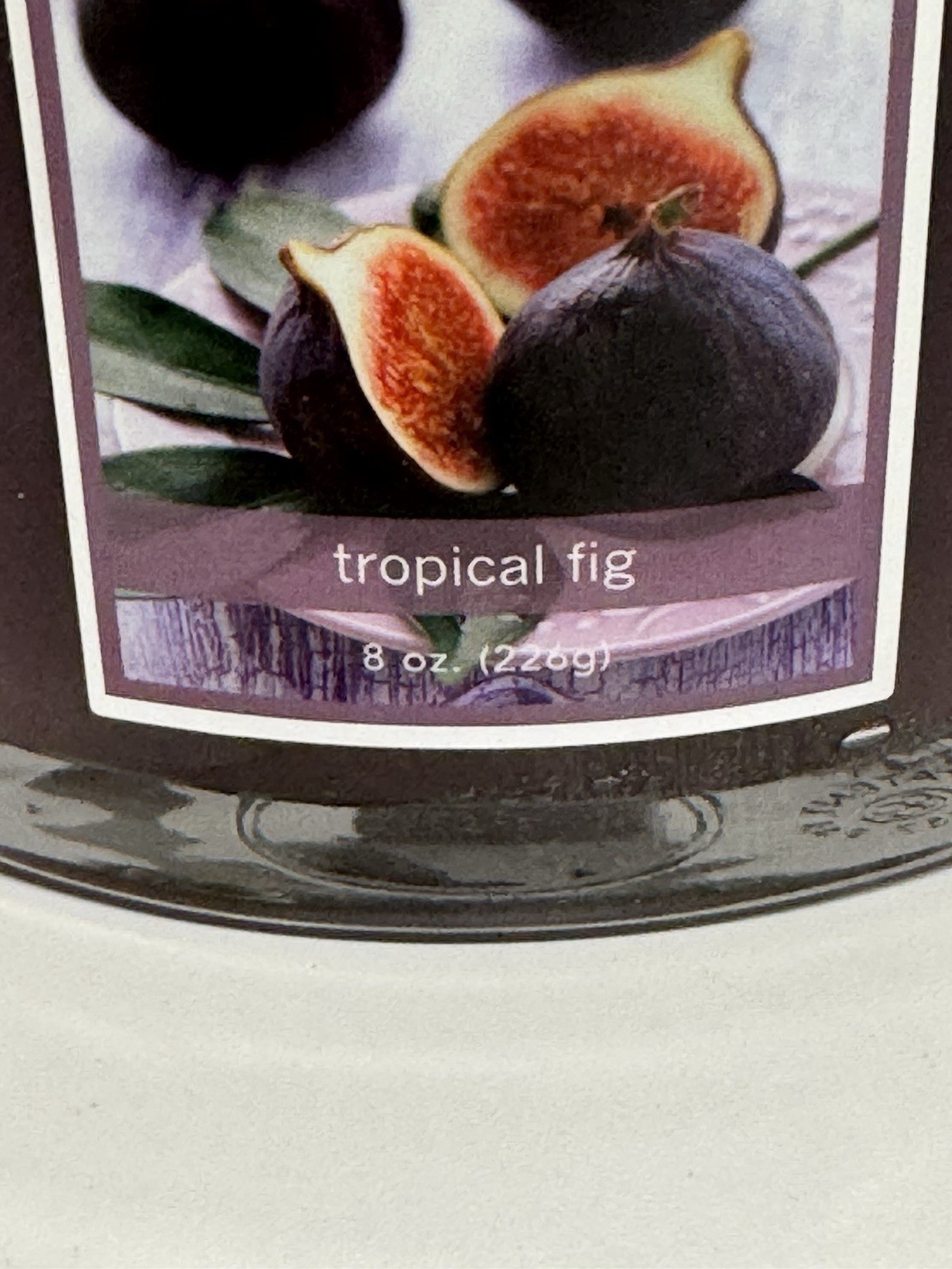 Colonial Candle Tropical Fig Scented 2 Wick Candle 8 oz Oval Jar Purple 2011 NEW