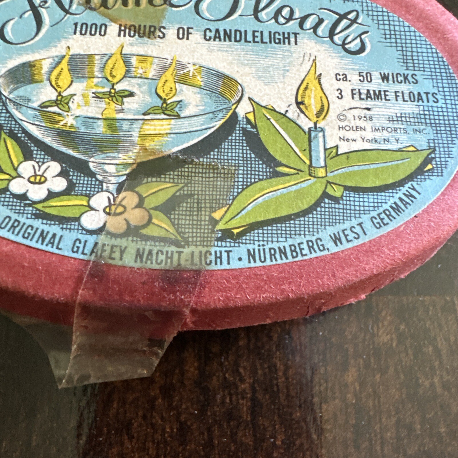Vintage Copyright 1958 Flame Floats Candles in original box West Germany