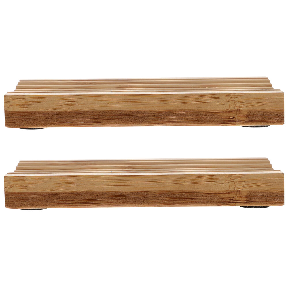 2pcs Tray Bamboo Dish Soap Holder Bamboo Soap Dish Bar Soap Holder