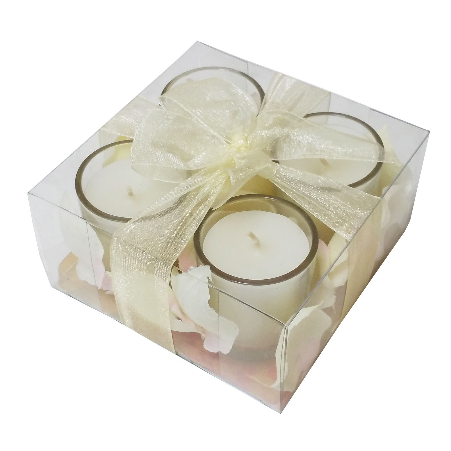 2 Set x 4 Pieces Jar Candles No Scent Top Quality Nice Gift