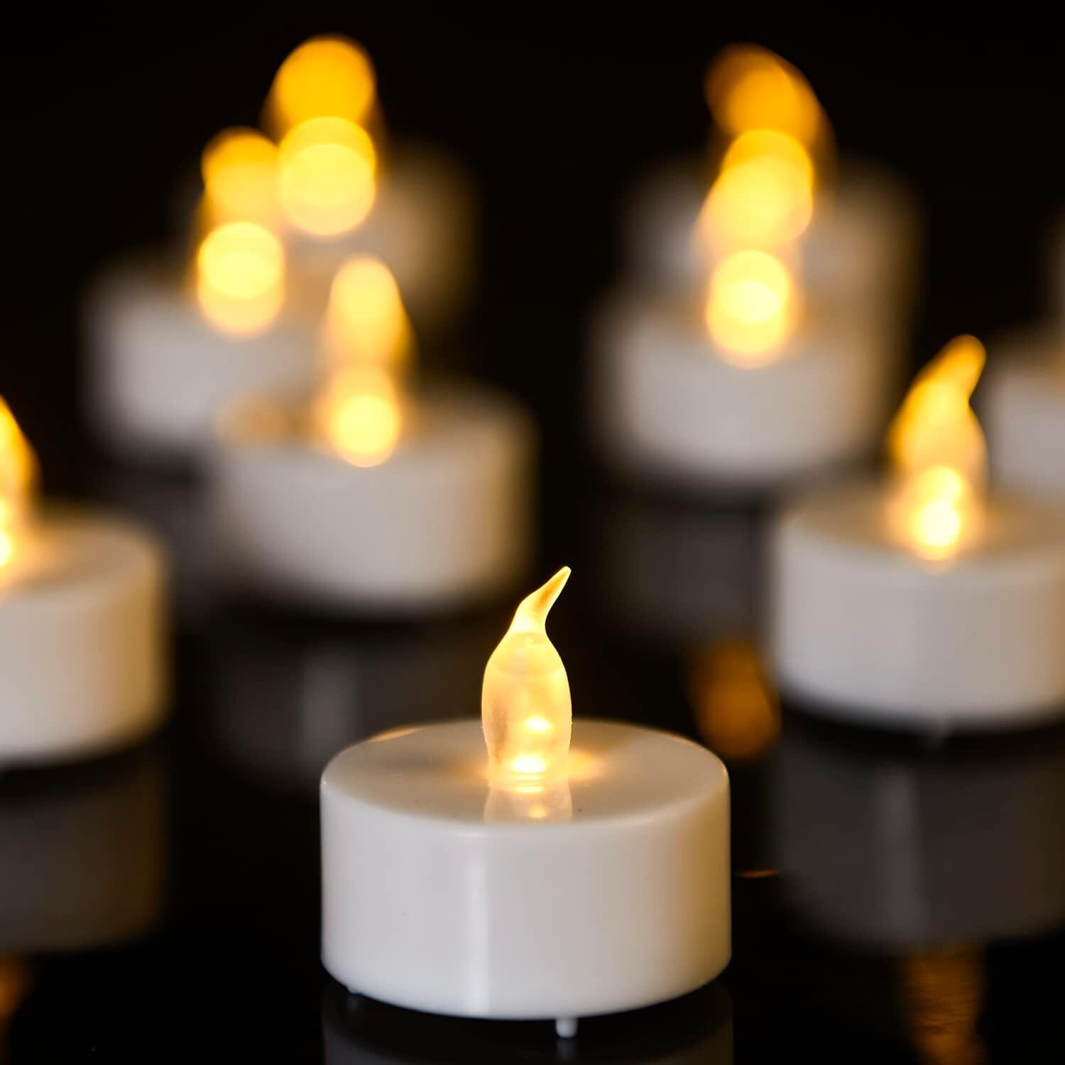 Biyanuo LED Tea Lights, 100 Count LED Candles CR2032 Battery Operated Candles …