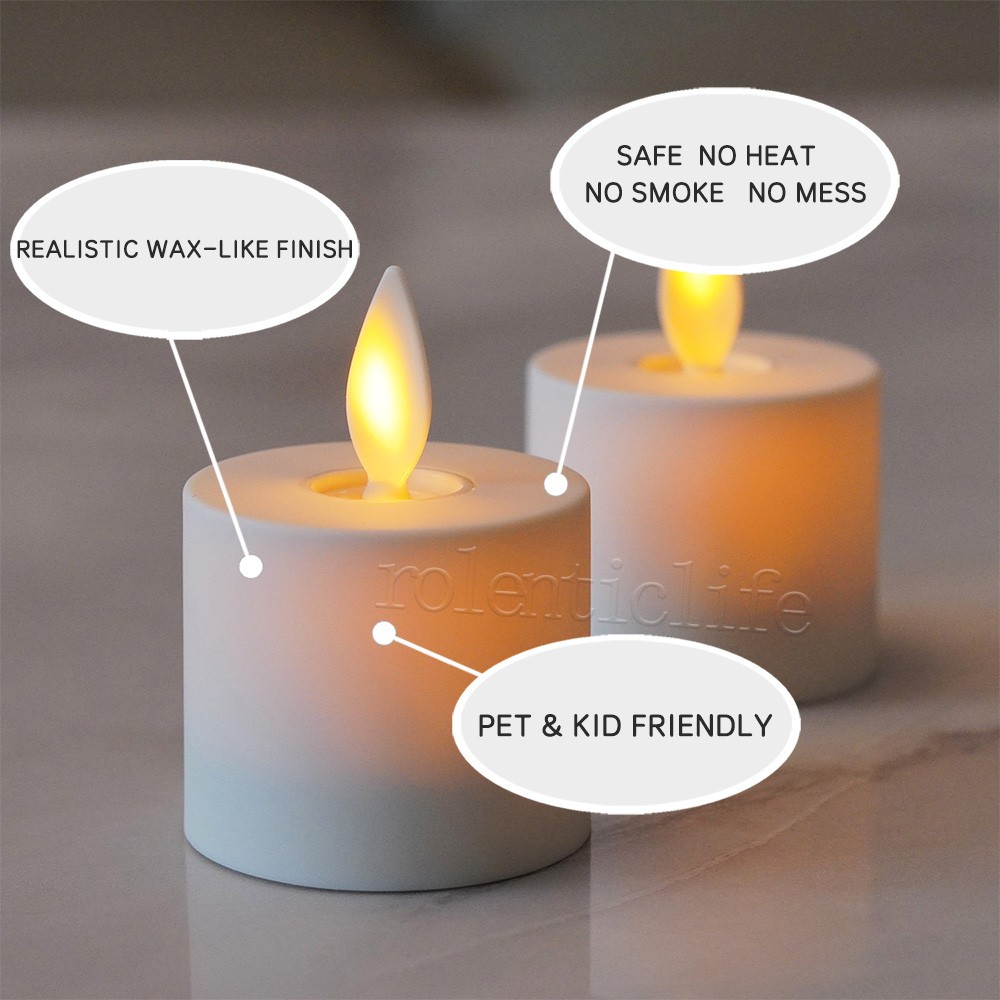 Luminara Flameless Ivory Tea Light Candles Timer Remote Battery Included,6-Pack