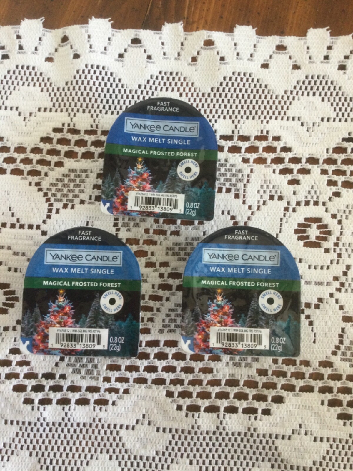 Lot of 3 Yankee Candle Wax Melt Single 0.8oz. Tart Magical Frosted Forest New