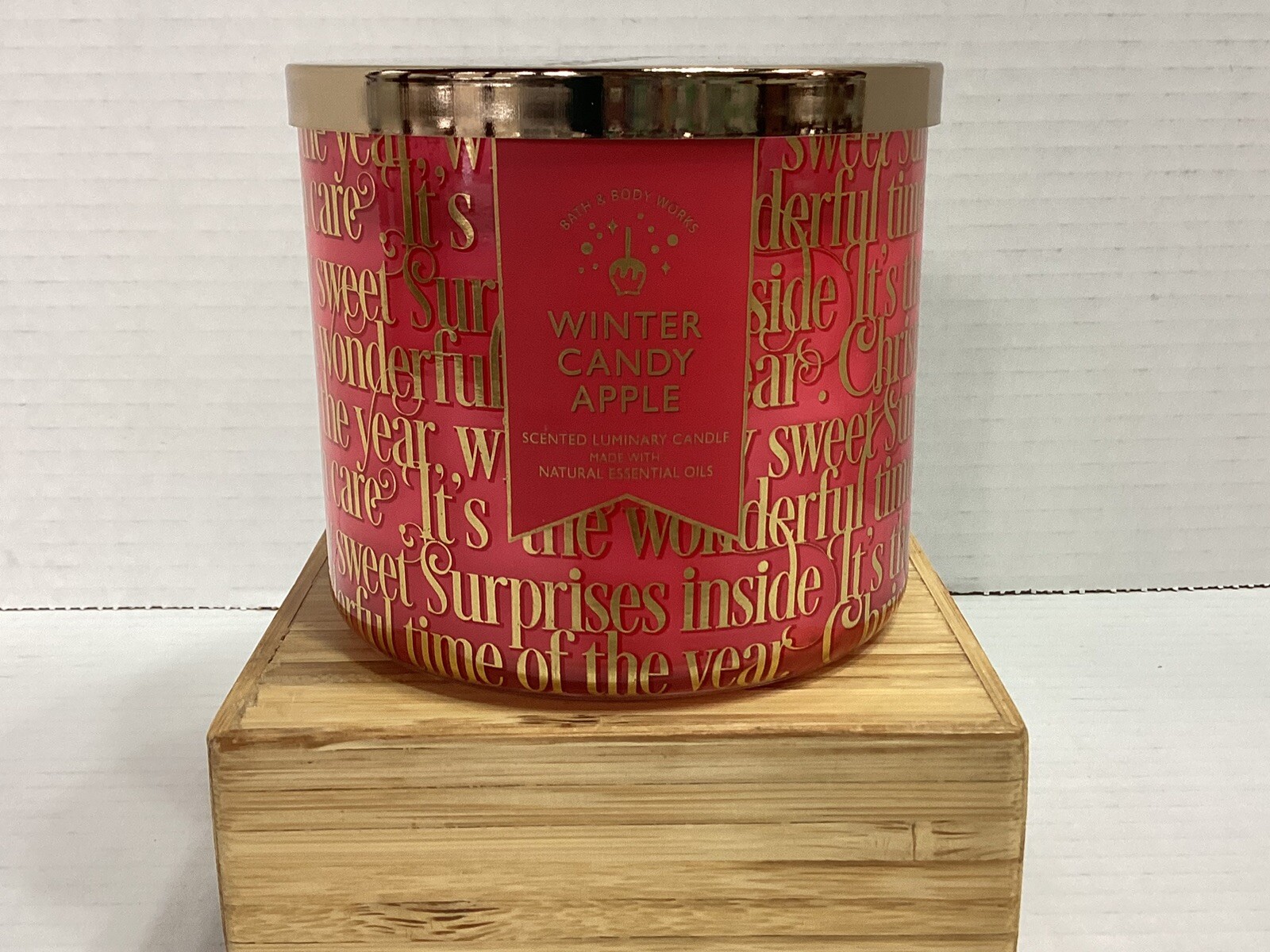 Bath & Body Works WINTER CANDY APPLE 🍎 3 Wick Candle BURNS 25-45 Hrs