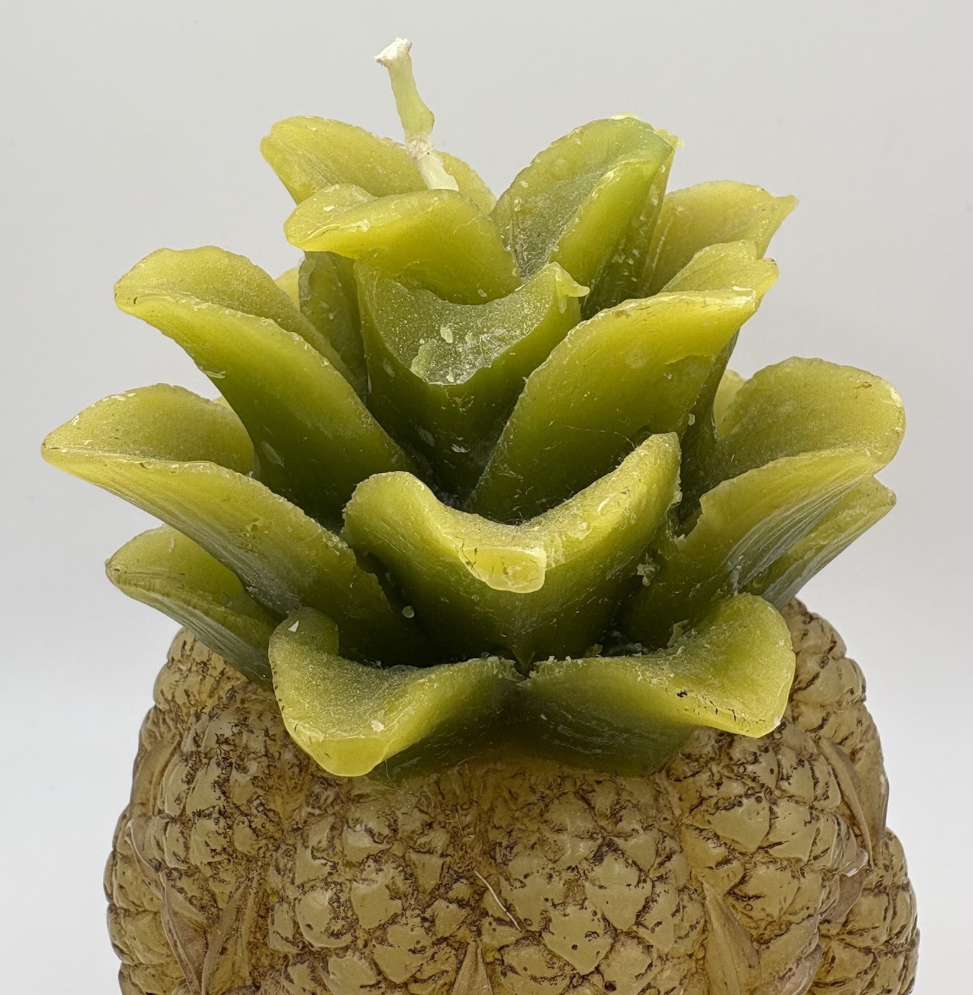 Vintage Siam Karat Figural Pineapple Candle 6” Yellow Tropical Decor NOS