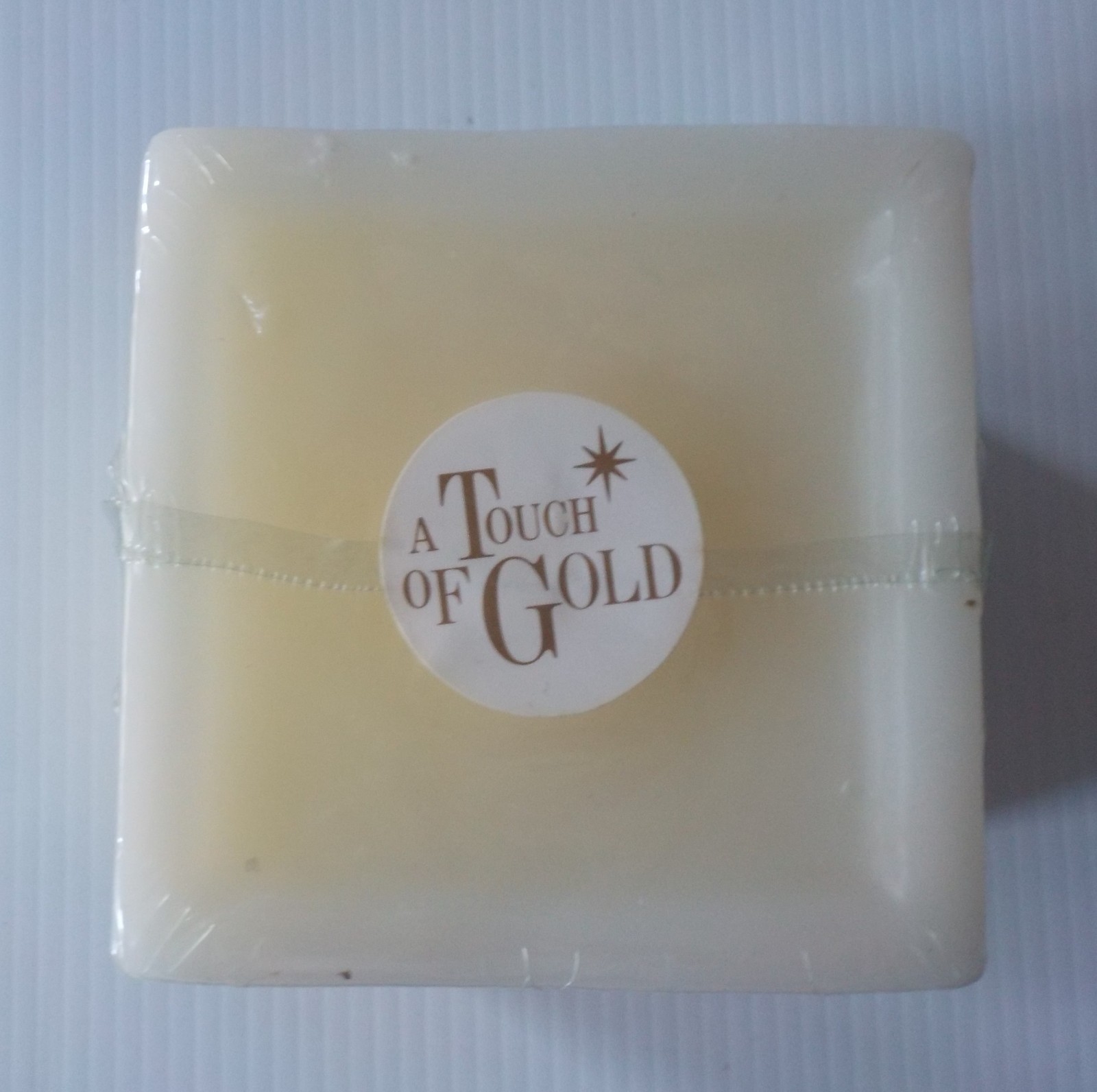 Vintage Factory Sealed “A Touch of Gold” Decorative Wax Candle/Cream; Gold Stars