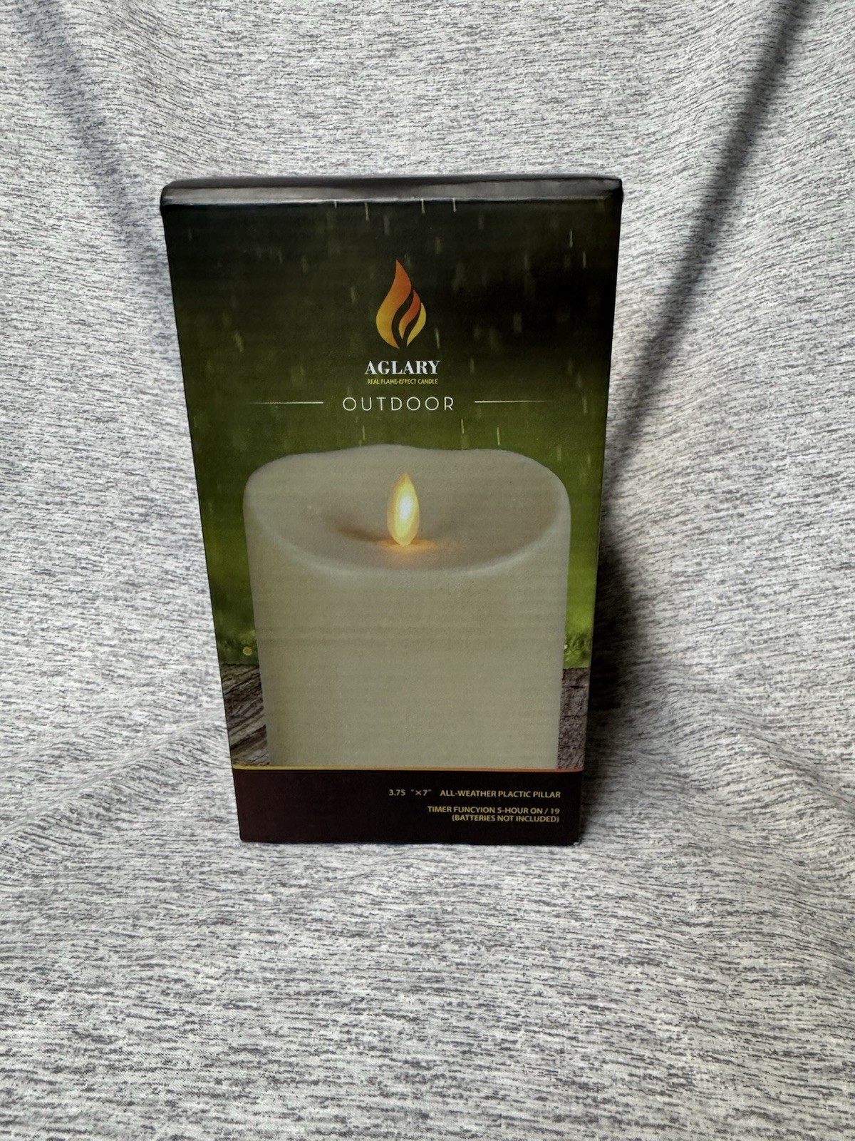 AGLARY Outdoor Flameless LED Pillar Candle White 7×3.75 in 500 Hours Run Time